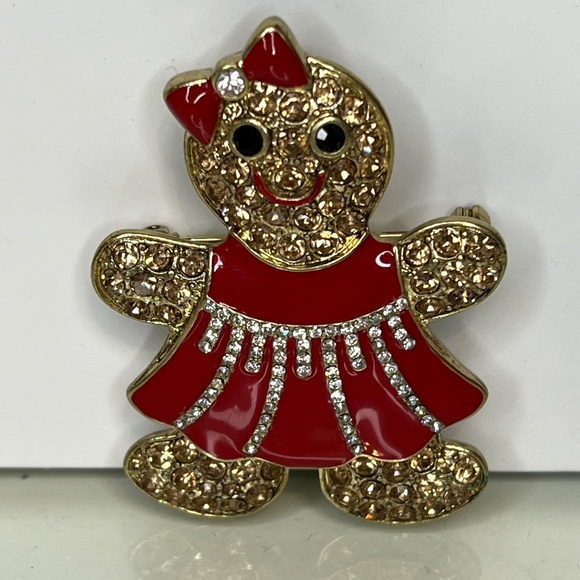 HEIDI DAUS Gingerly Gorgeous Gingerbread GIRL Pin/Brooch #21, Signed - Picture 5 of 9